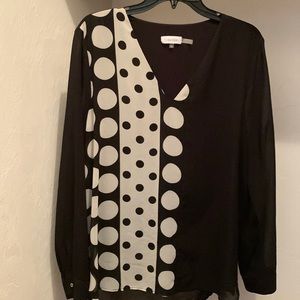 Calvin Klein V-neck long sleeve blouse